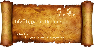 Tölgyesi Henrik névjegykártya
